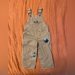 OshKosh B’Gosh Vestback Khaki Overalls 9 Months